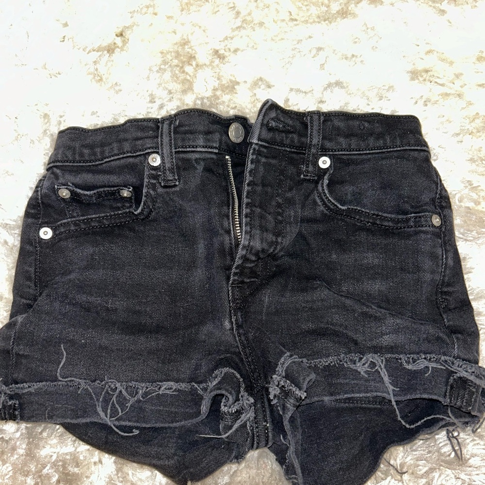 Black Denim Cutoff Shorts